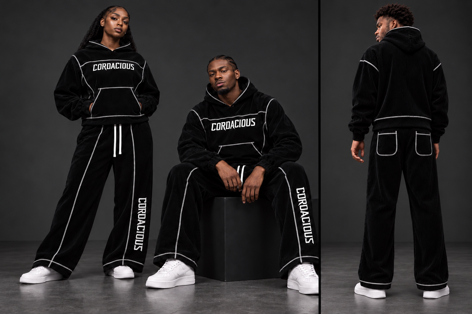 Cordacious full-length back view